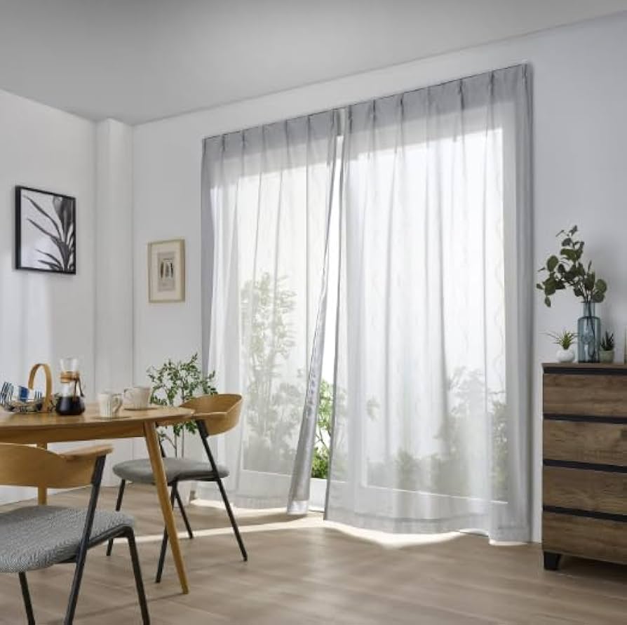 Amazon｜積水 遮熱レースカーテン masa 【波模様 2枚組】 セキスイ