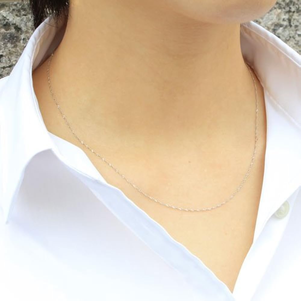 Amazon | プラチナ ネックレス スクリュー チェーン 42cm 0.7g Pt850