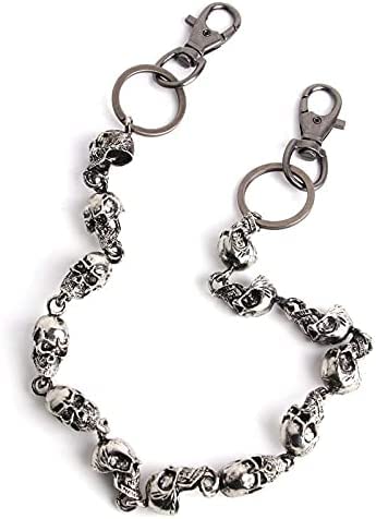 Amazon | ウォレットチェーン 腰紐 シンプル鎖チェーン ドクロ 骸骨