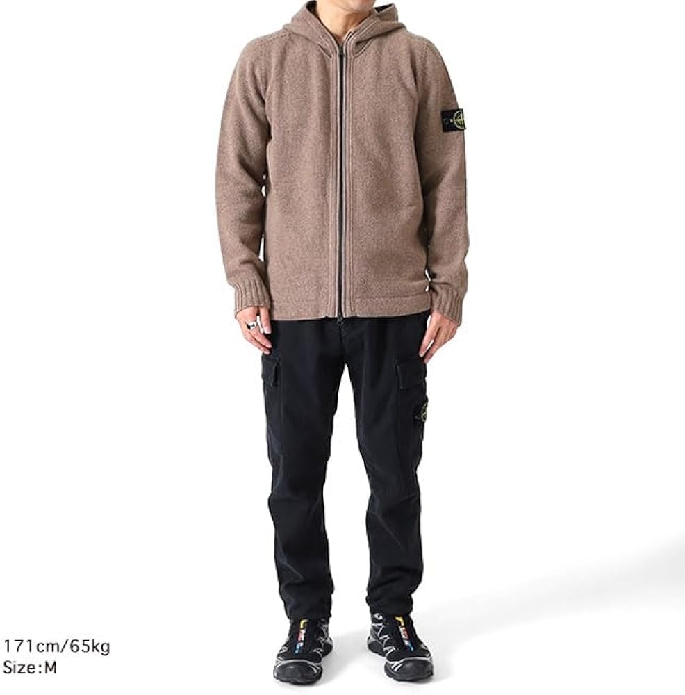 Amazon | [ストーンアイランド] MAGLIA ラムウール フード付き ジップ