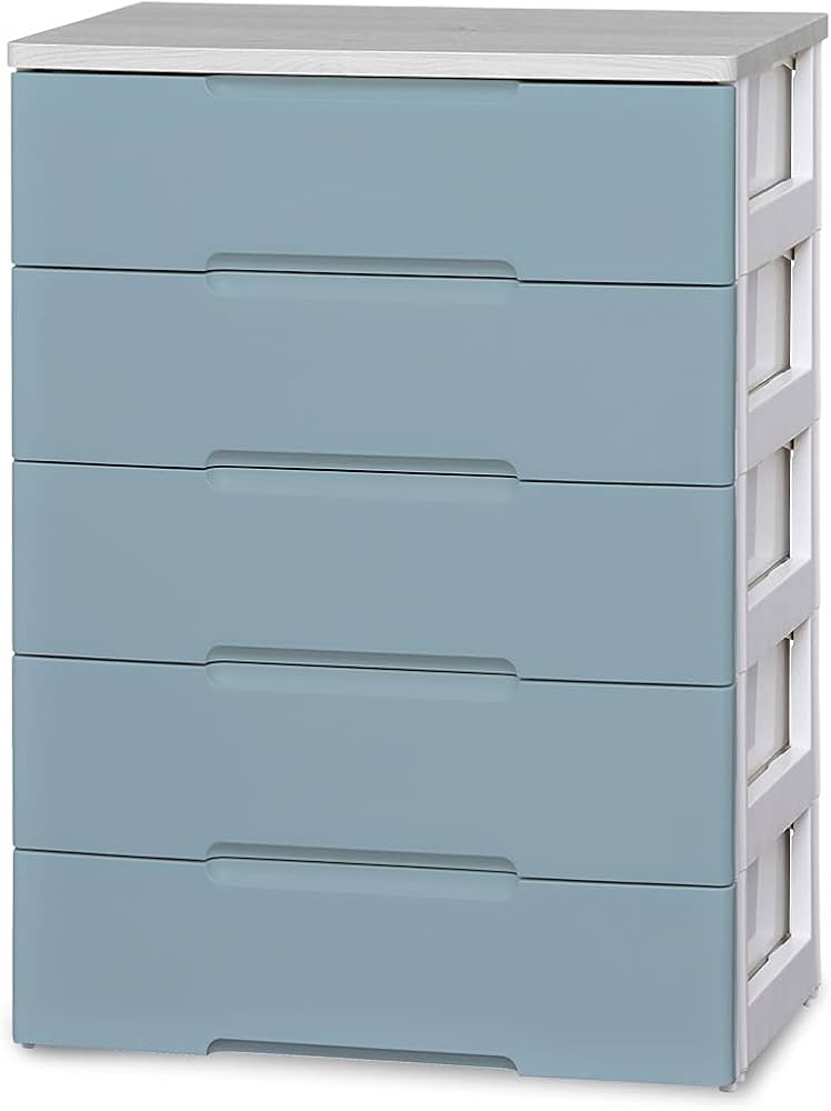 Amazon｜アイリスオーヤマ チェスト 5段 木天板 プラスチック 完成品
