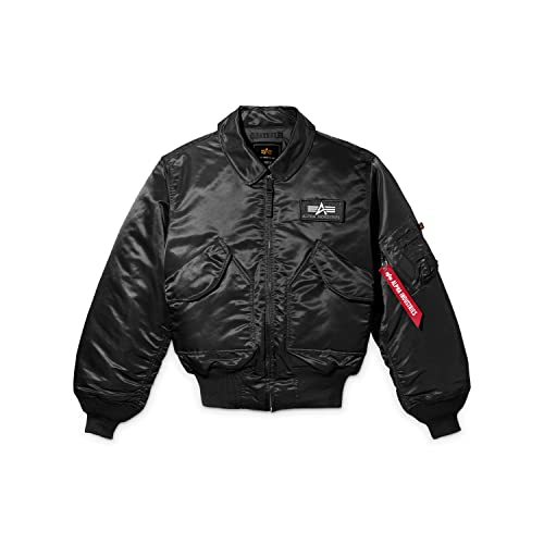 Alpha Industries Men's CWU 45-P Flight Jacket (XS, Black) at