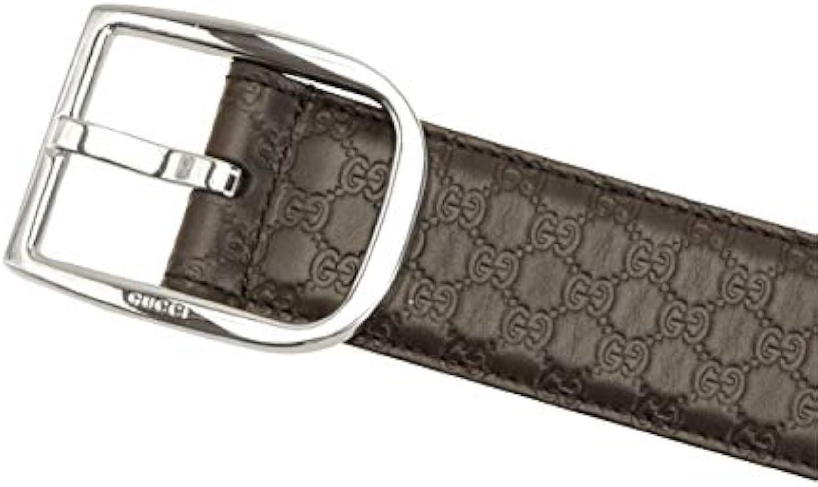 Amazon | [グッチ] ベルト レザー ダークブラウン シマ レザー メンズ