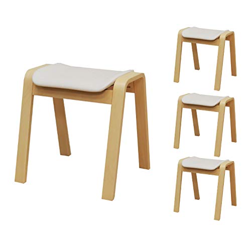 Amazon.co.jp: スタッキングスツール 4脚セット 木製 クリアナチュラル