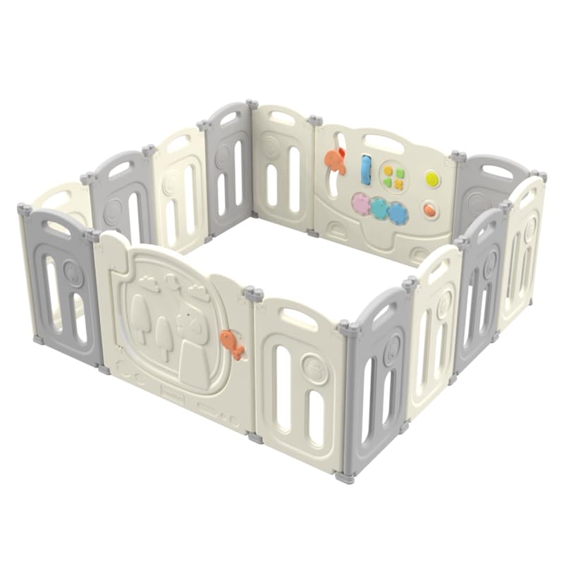 Amazon.co.jp: UBRAVOO ベビーサークル 折りたたみ式 160cm*156cm ドア