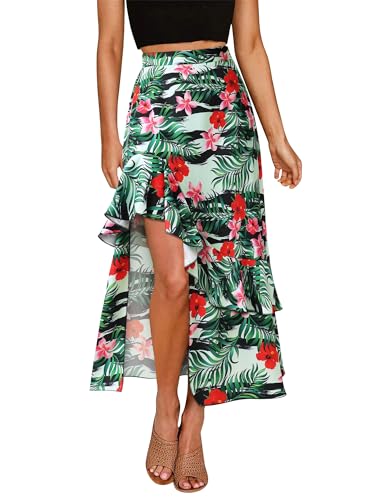 Amazon.com: Ezcosplay Women High Waisted Hawaiian Tropical Floral