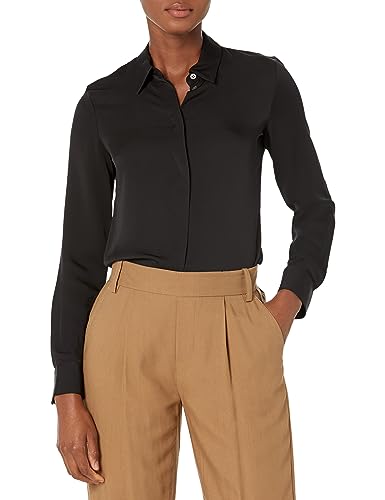 Amazon.com: Theory Women's Classic Fitted Shirt, Black, P
