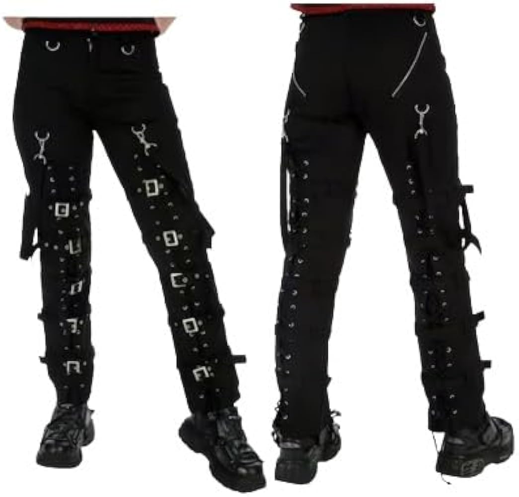 Dead handmade Threads Goth Black Buckles Zips Straps Trousers Goth