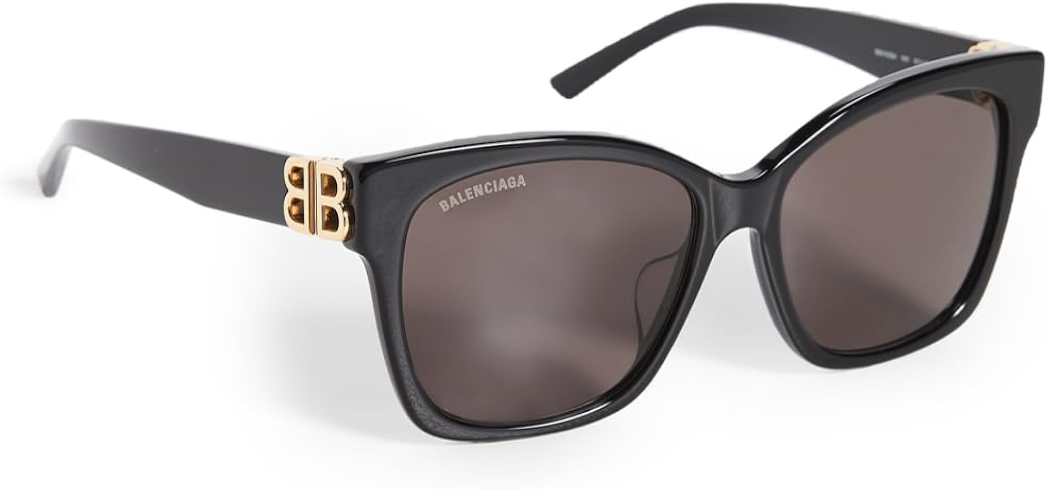 Balenciaga Women's Dynasty Vintage Square Sunglasses, Shiny Black