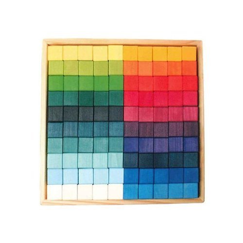 Amazon | グリムス/GRIMM'S/木の積木/にじのキューブ・大・100pcs