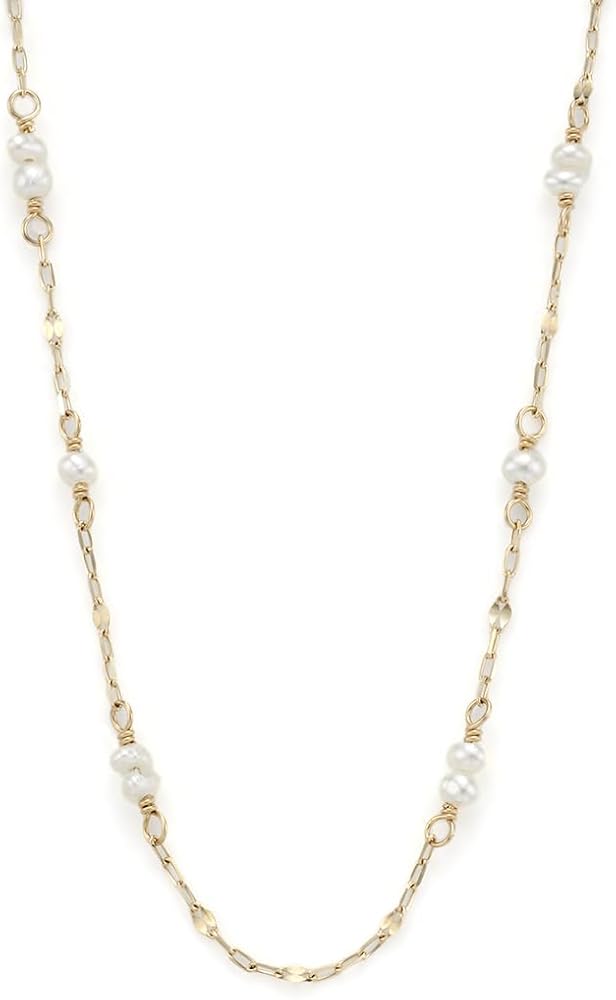 Amazon | agete K10パールネックレス ホワイト 1022111500108999