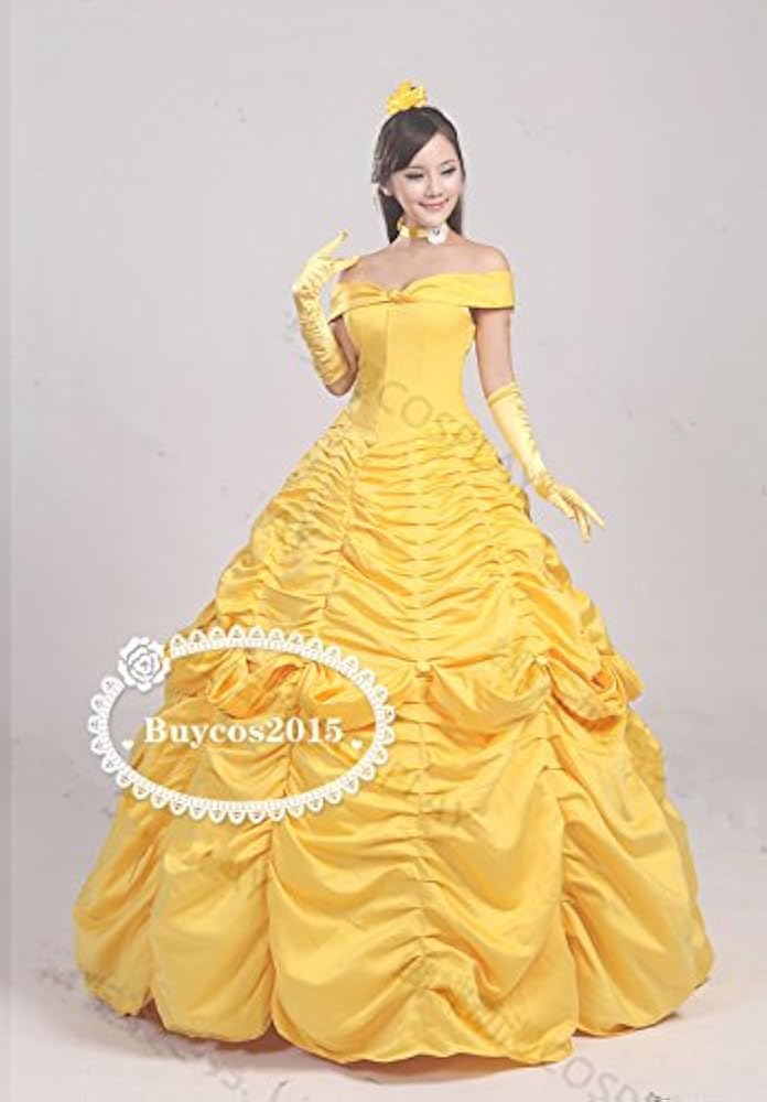 Amazon.co.jp: コスプレ衣装 美女と野獣 ベル ドレス ディズニー+