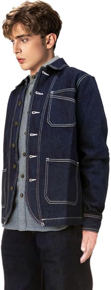 Amazon | カバーオール デニム ジャケット ネイビーブルー メンズ