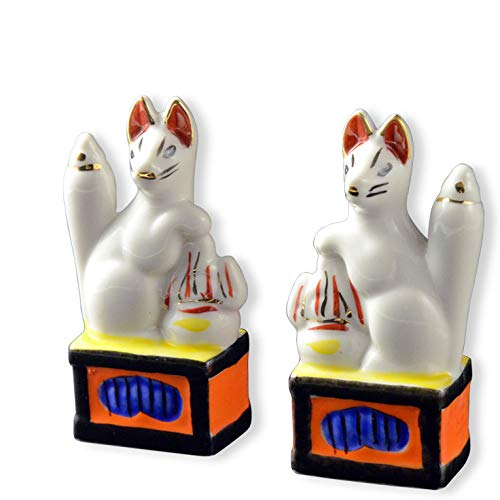 Amazon | 仏縁堂ブランド：神具・稲荷社【陶器製眷属像：稲荷・狐