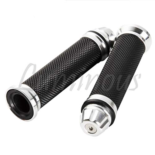 Amazon | アルミ製 ハンドル グリップ 22.2mm バーエンド 一体型 銀