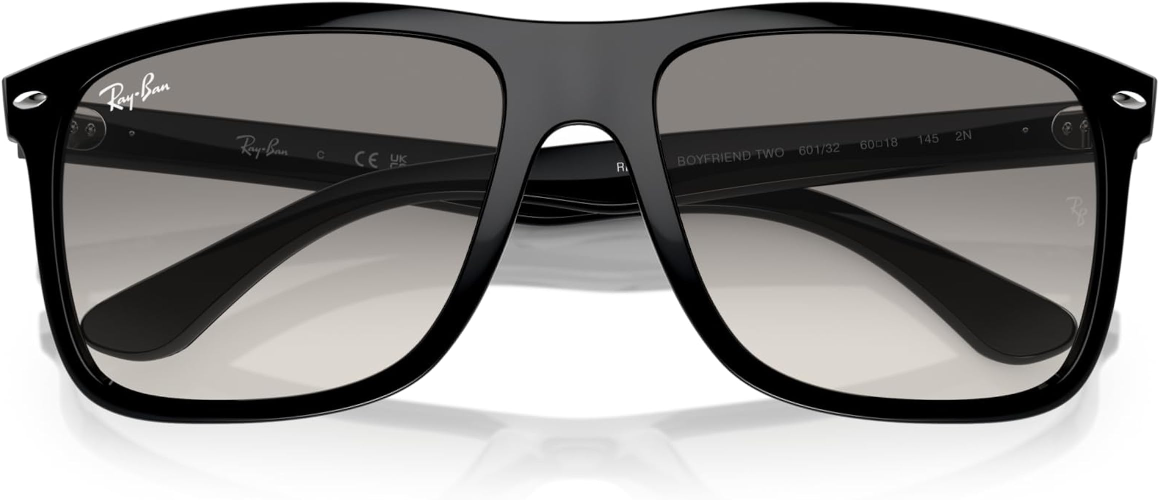 Amazon.com: Ray-Ban RB4547 Boyfriend Two Sunglasses, Black/Clear