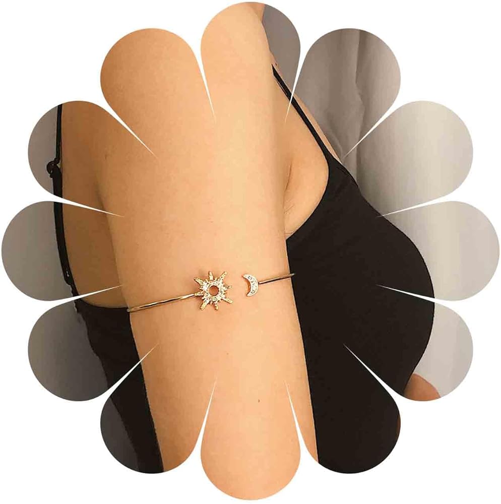 Amazon.co.jp: Sttiafay アッパーアームカフクリスタルサンムーン