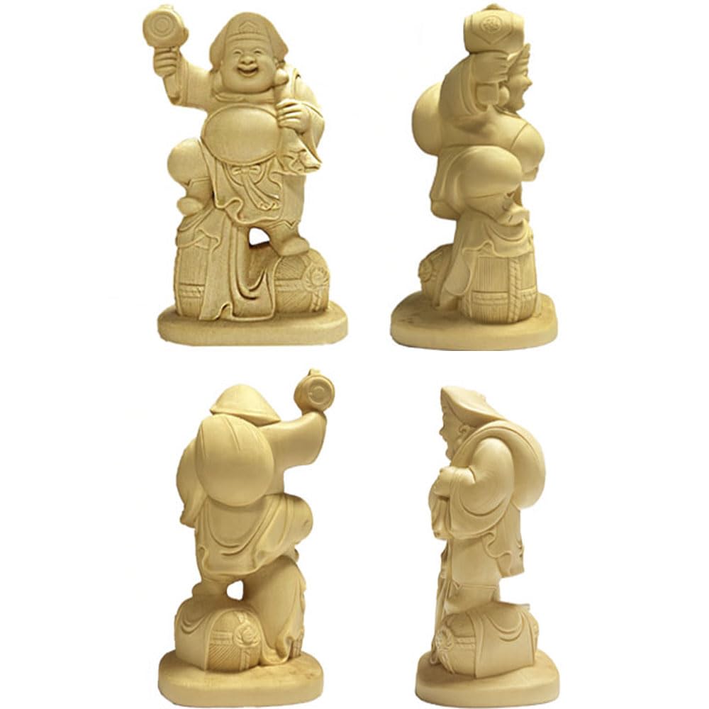 Amazon｜七福神 大黒天 恵比寿 木彫り 桧木製 金運 開運 風水グッズ