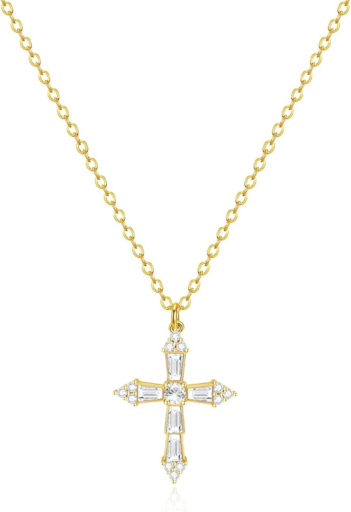 Amazon.com: Zeffy Cross Necklace for Women Dainty Cross Necklace
