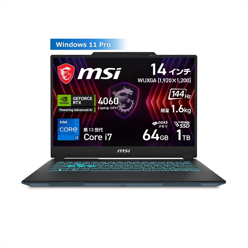 Amazon.co.jp: 【第13世代Core i7 & RTX 4060搭載】MSI Cyborg14