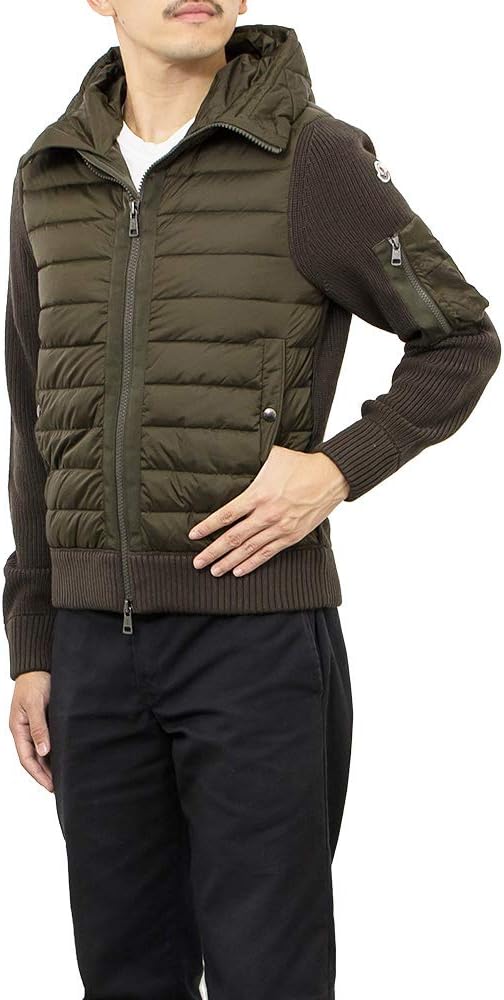 Amazon | [モンクレール] メンズ ニット× ダウンジャケット グリーン