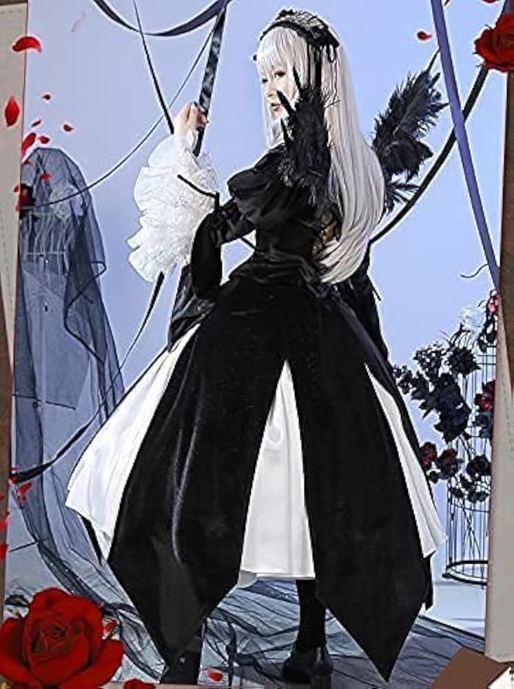 Amazon.co.jp: り ローゼンメイデン 水銀燈 コスプレ衣装+靴下 +羽翼 +