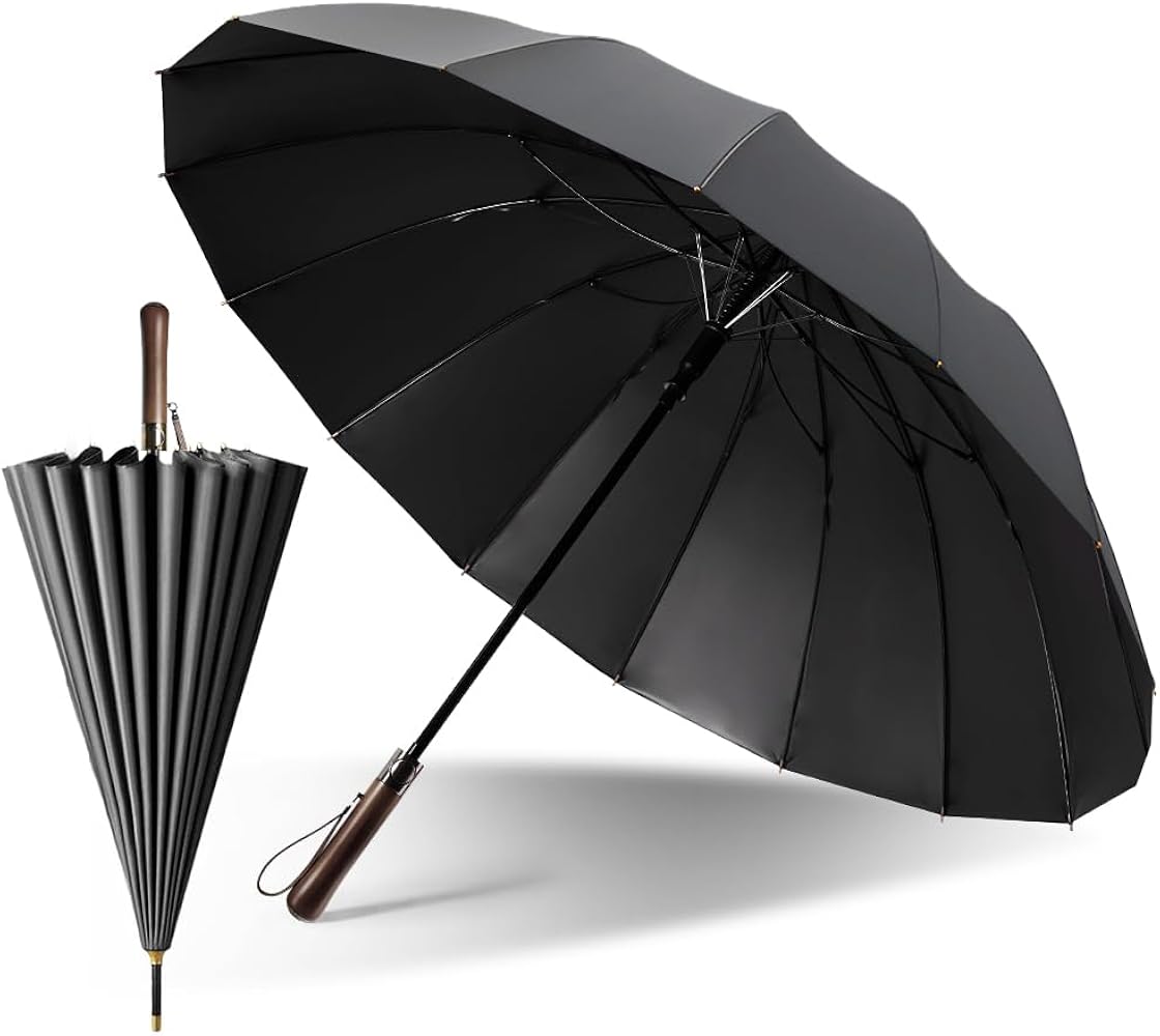 Amazon | 日傘 uvカット 100 遮光 メンズ 長傘【高強度16本骨 直径