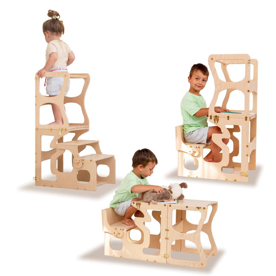 Amazon.com: Woodandhearts Step Stool, Made in UA, Helping Tower