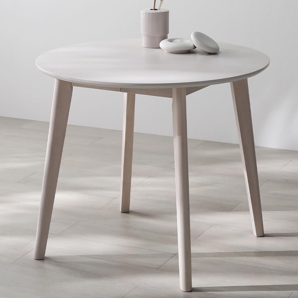 Amazon｜RASIK ダイニングテーブル 円形 単品 ホワイト 食卓