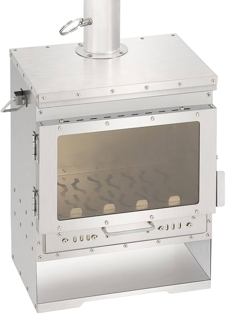 Amazon.co.jp: Soomloomチタン製二次燃焼ポータブル暖炉VistaV