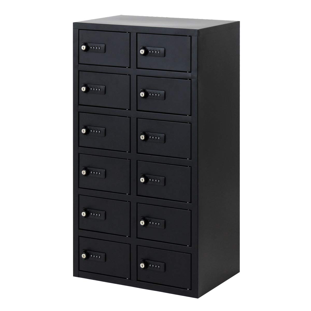 Amazon.co.jp: LOOKIT 貴重品ロッカー 2列6段 12人用 ダイヤル錠 金庫