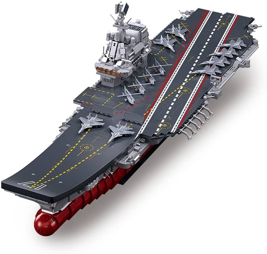 Amazon.co.jp: WANZPITS 1728ピース 航空母艦組み立てブロックセット