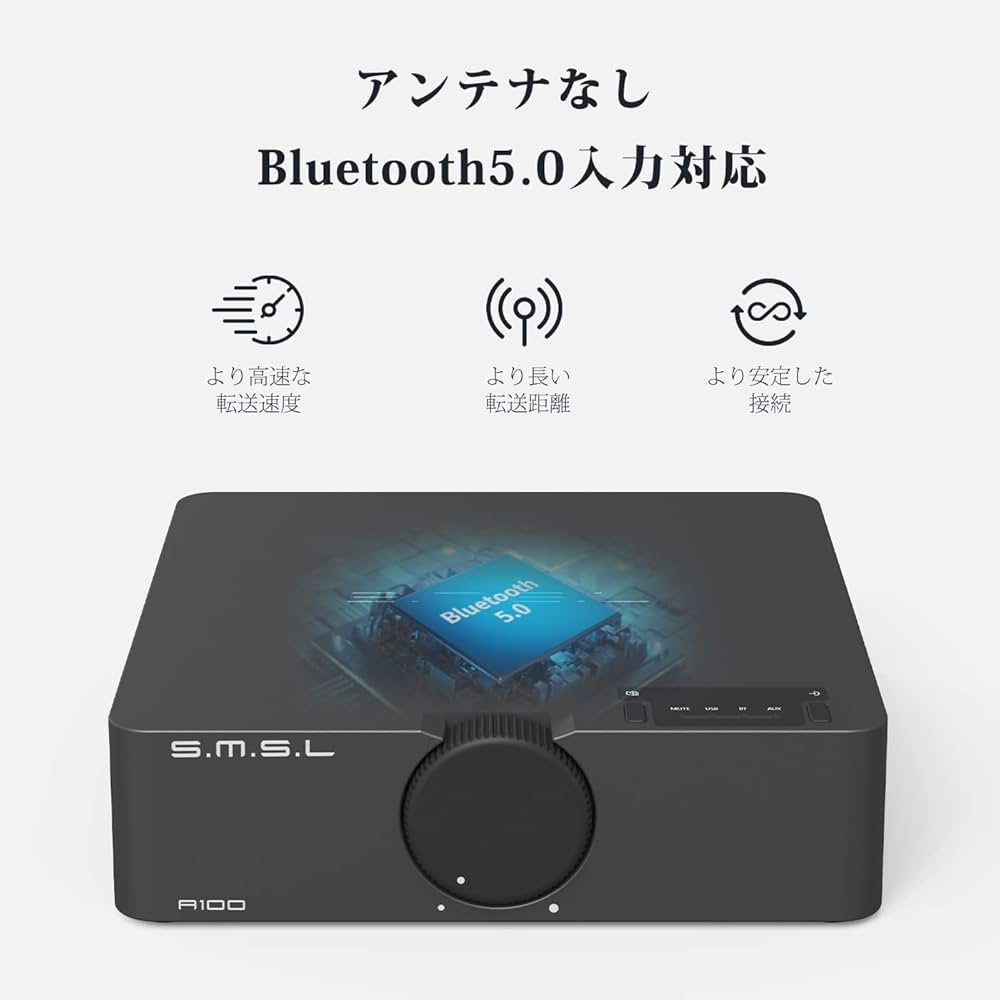Amazon.co.jp: S.M.S.L A100 アンプ Bluetooth 5.0 小型 パワーアンプ