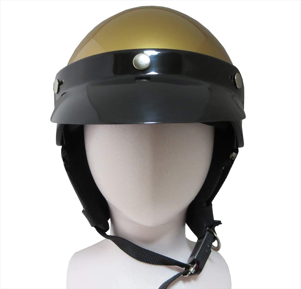 Amazon.co.jp: ZK-600 ヘルメット 3点ボタン式バイザー付き ハーフ