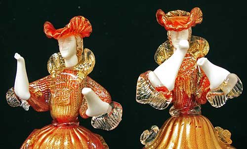 ま*ん様 ベネチアンガラス ペアドール ムラーノガラス ダンス イタリア