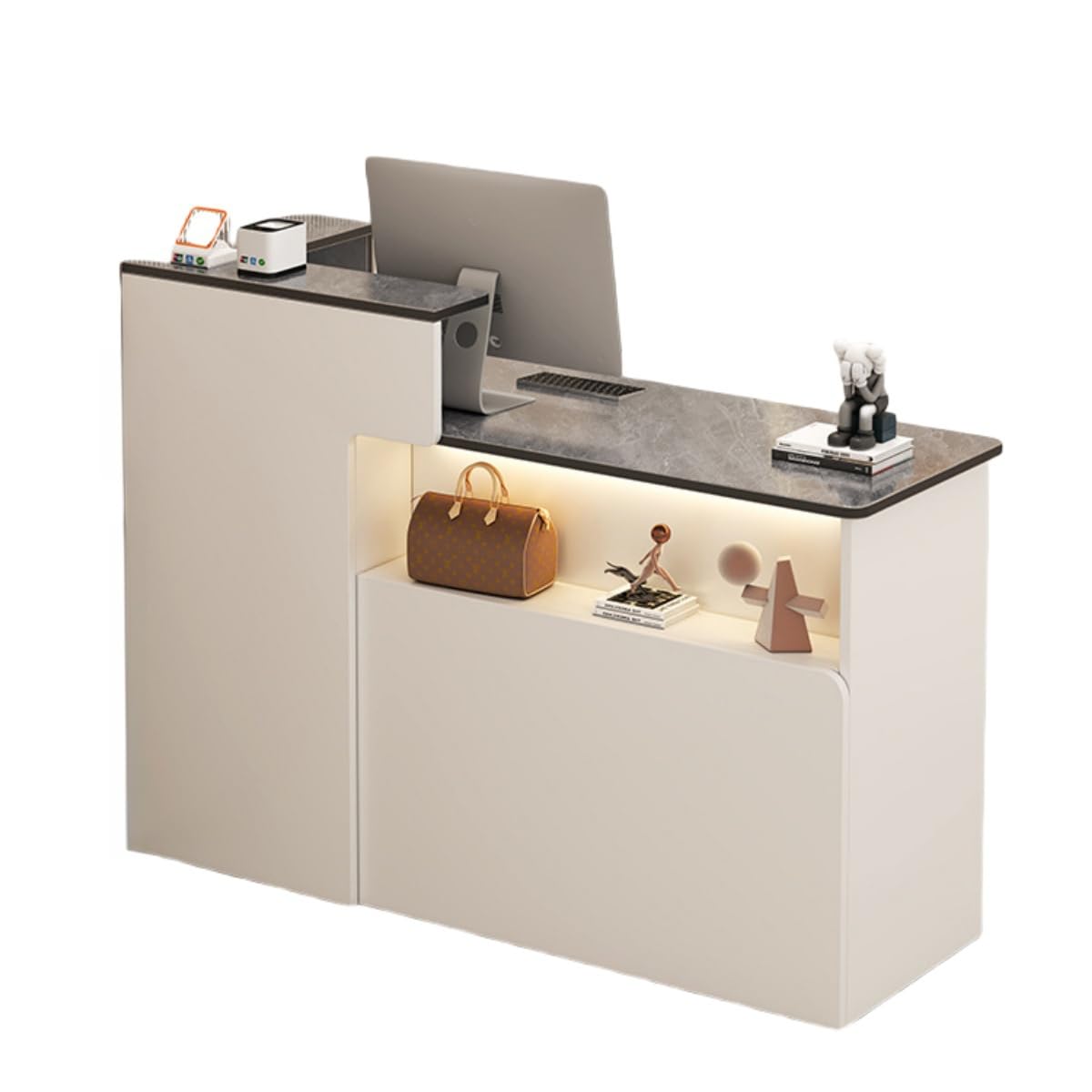 Amazon.co.jp: TIMDU レジカウンター 受付カウンターレ 木製のレジ