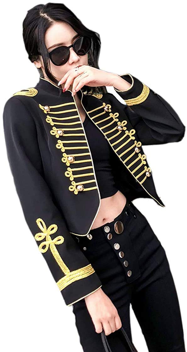 Amazon | レディース ナポレオンジャケット ゴールド釦 飾り 軍服風