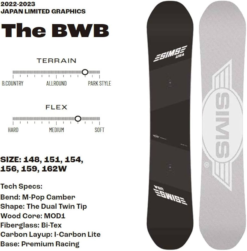 Amazon | 22-23 SIMS/シムス BWB メンズ スノーボード グラトリ 板