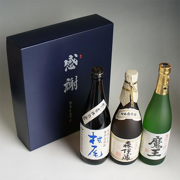 Amazon.co.jp: 森伊蔵・魔王・村尾 芋焼酎3M 飲み比べ 中サイズ3本