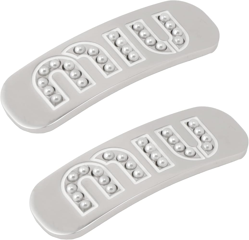 Amazon | MIUMIU ロゴ パール ヘアクリップ 2個セット バレッタ