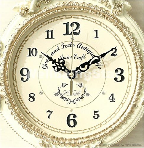 Amazon.co.jp: 電波掛け時計 ゴールデンエンジェルラウンド振り子時計W