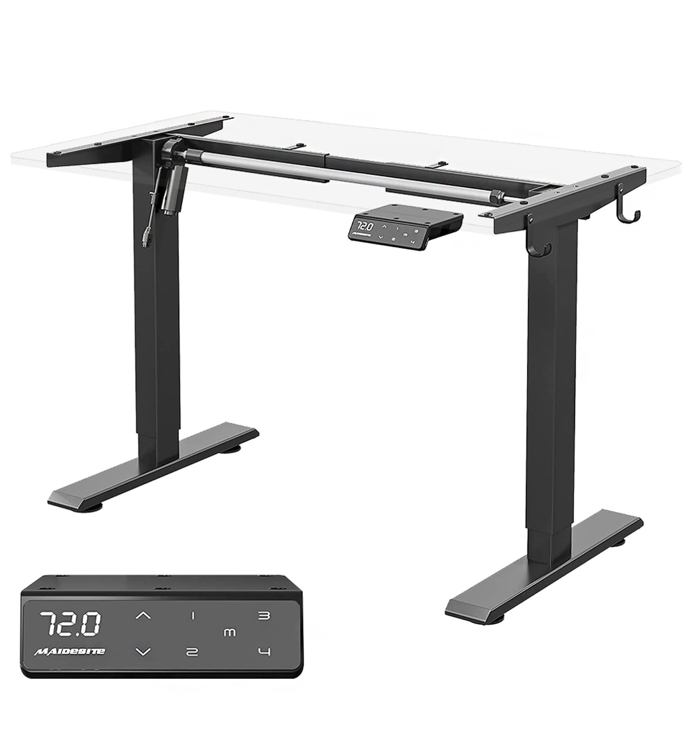 Amazon | Maidesite 電動昇降デスク 脚 無段階昇降 高さ調整範囲72