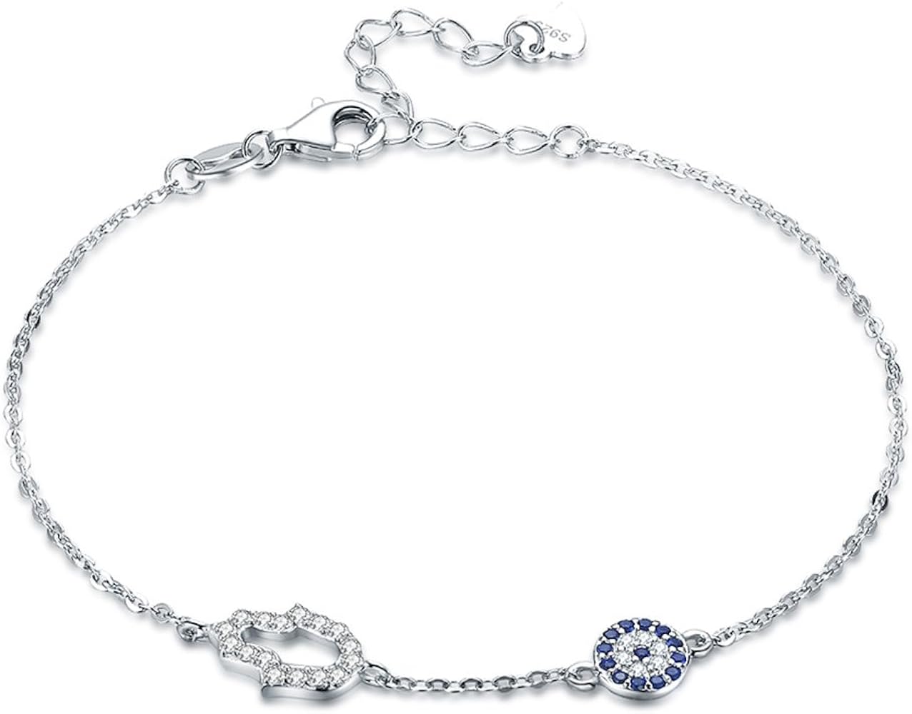 Amazon | TONGZHE ブルーイービルアイ ハムサハンドブレスレット