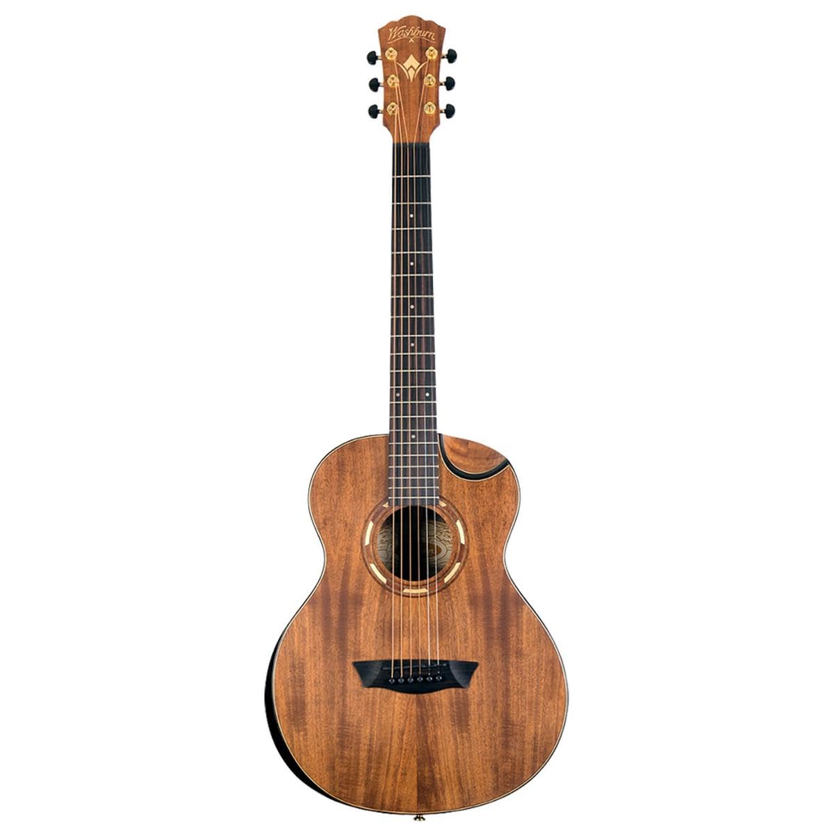 Amazon.com: Washburn Comfort G-Mini 55 Koa Travel Size Acoustic
