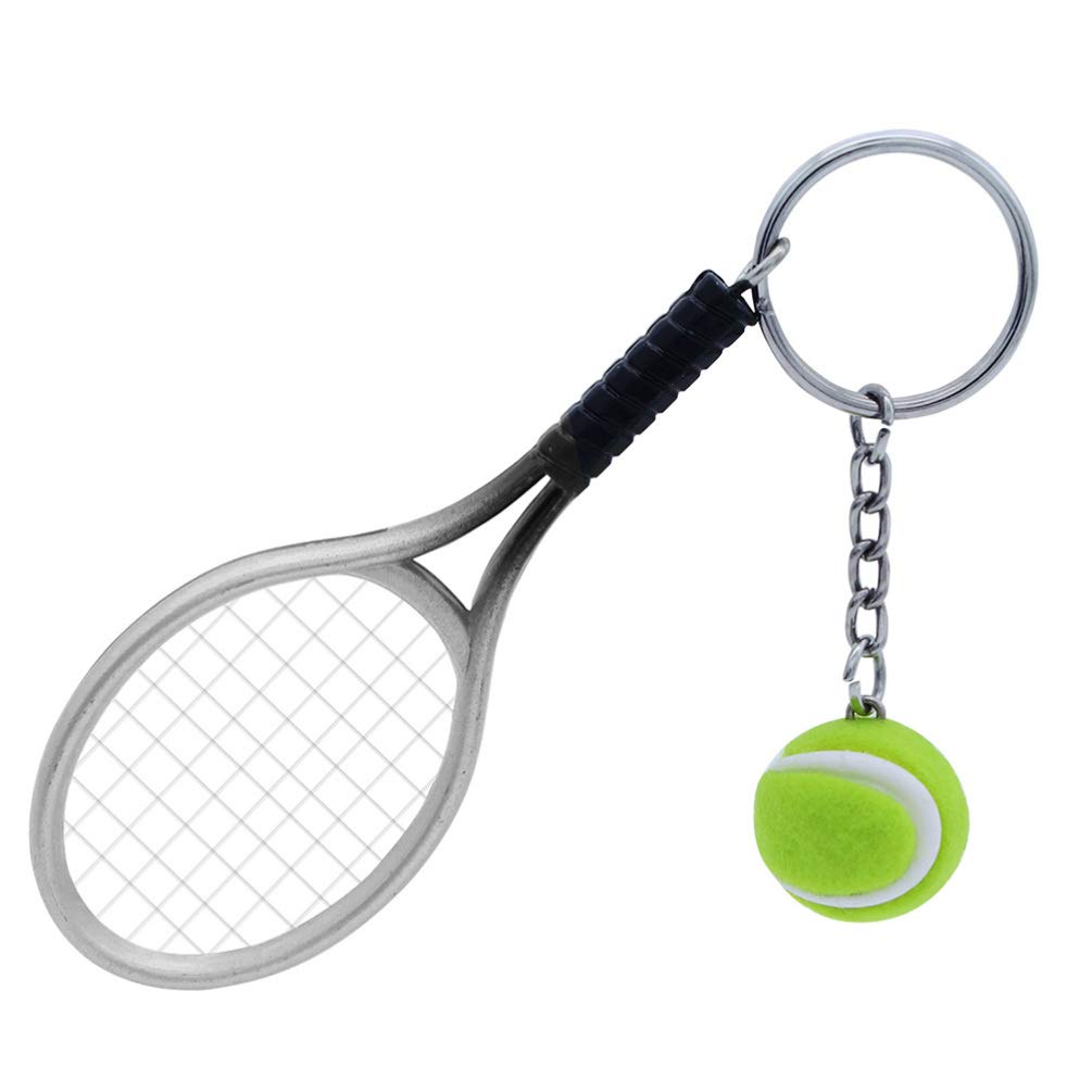 Amazon.co.jp: 6 個ミニテニスラケットキーホルダーキーリングスポーツ