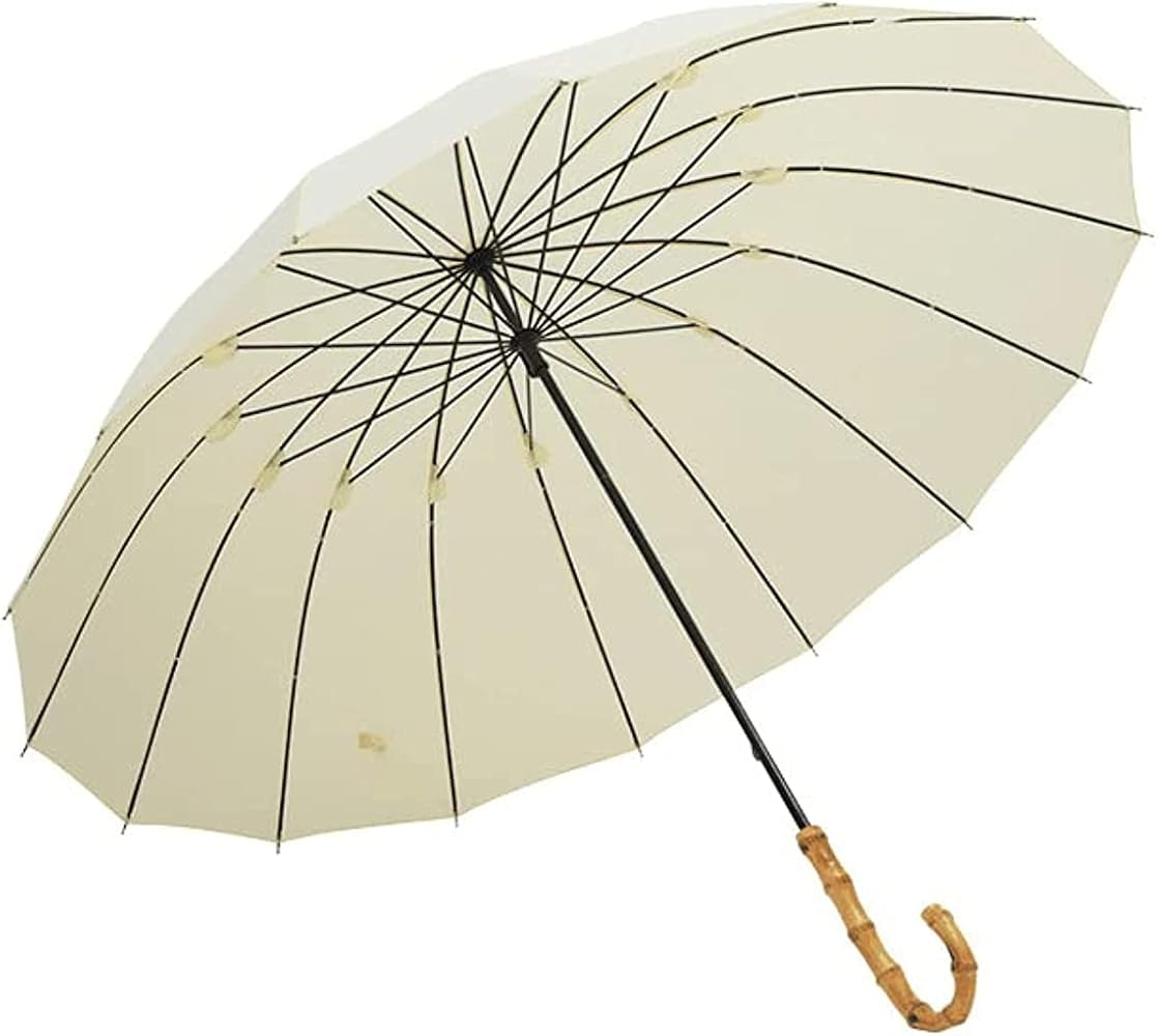 Amazon.com: ThreeH Bamboo Stick Umbrella Auto Open Solid Color