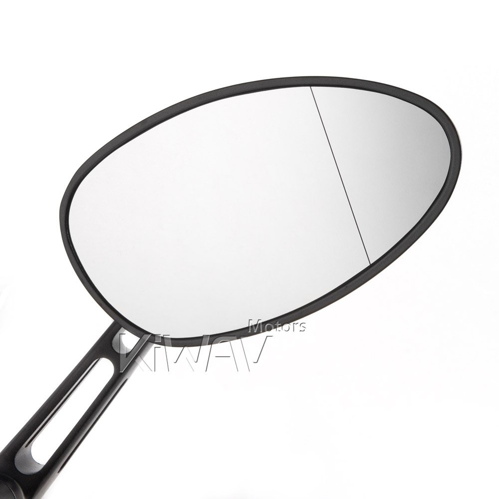 Amazon | KiWAV バイクミラー オーバル 黒 アルミ製 スロット付き柄