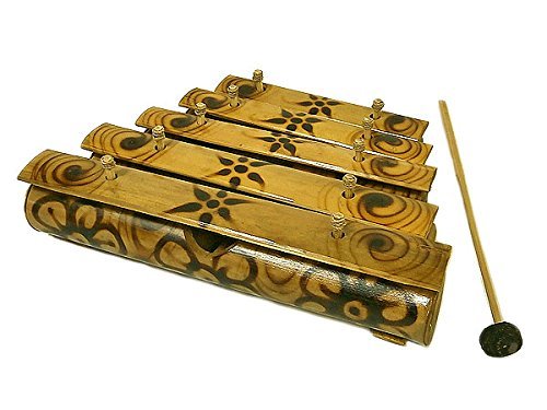 Amazon.co.jp: アジアの楽器 バンブーの竹琴(ガムラン) 焼き模様 5連