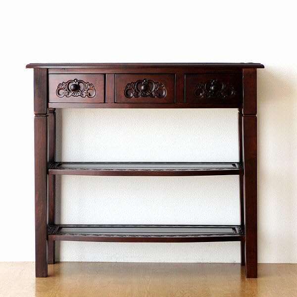 Amazon｜アンティーク 家具 棚 シェルフ コンソールテーブル 電話台