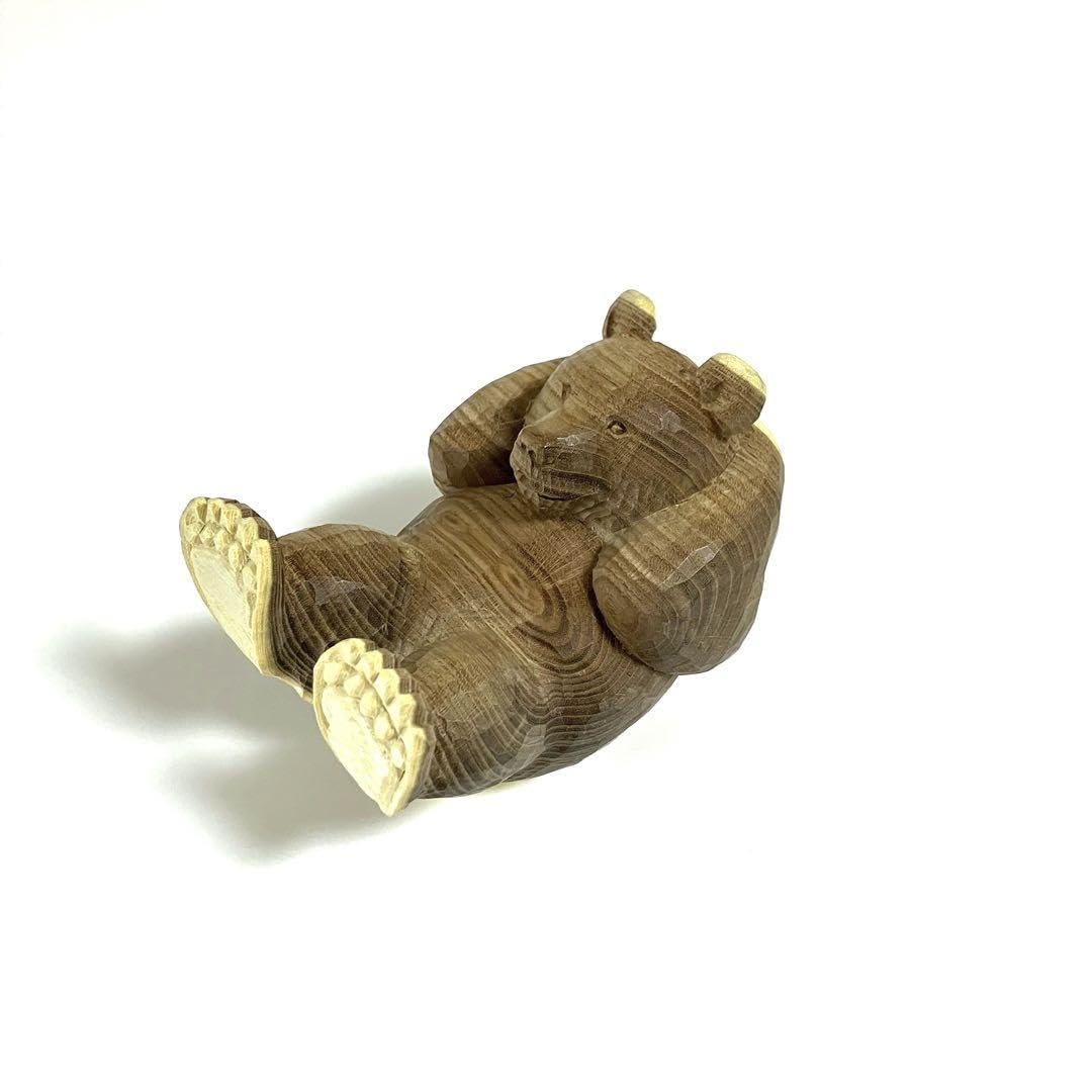 Amazon.co.jp: 伊藤幹男 みきおさんのクマ 腹筋熊 木彫りの熊/八雲